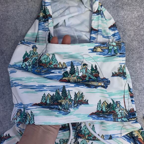 NWT Reel Obsession Sun Shirt, Men's M Pullover Hoodie, Vintage Print Neck Gaiter - Picture 9 of 12